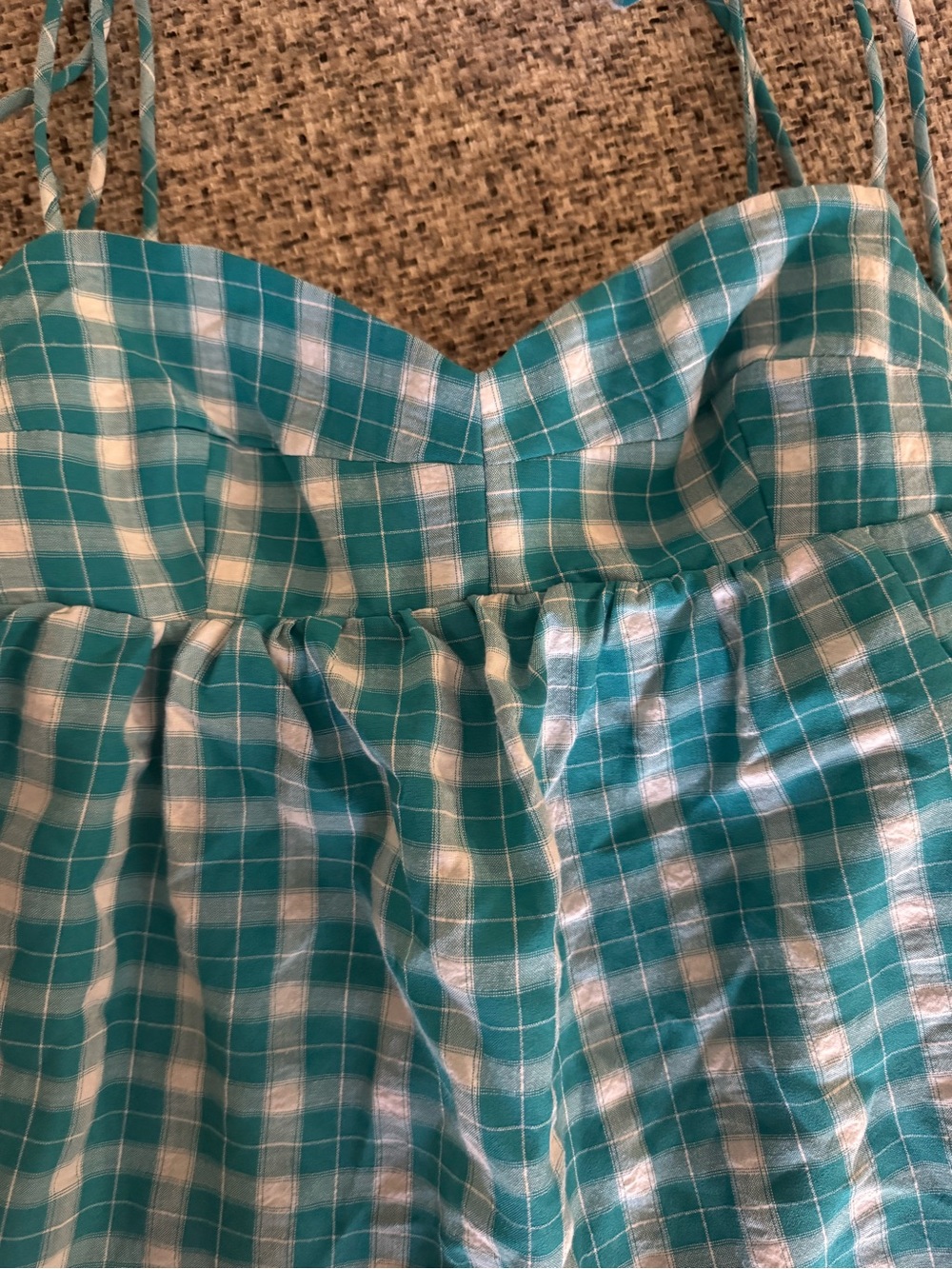 Amanda Uprichard Blue Plaid Tank Top - Picture 3 of 5